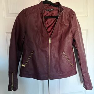 Baccini Deep Burgundy Faux Leather Jacket